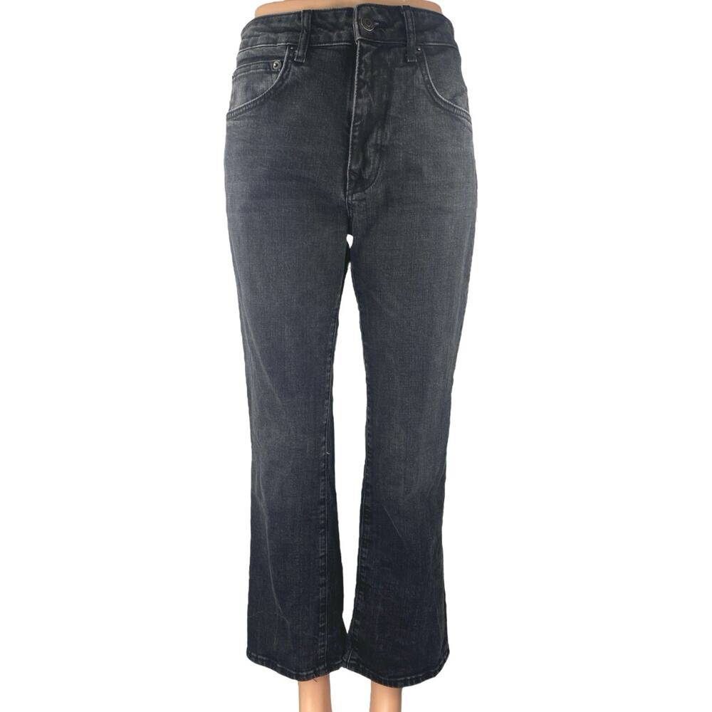 Zara Women's Black Wash High Waisted Flared Bootcut Denim Jeans Pants Size 6